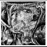 Beyond the hills - 1973 - Pen and ink - 15cm square 