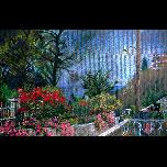 Balcony Corfu -evening - 1991 - Pencil crayon on Canson paper - 25cm x 41cm 