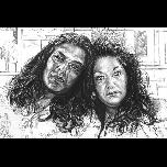 Arjay and Geejay -charcoal pre-study - 2006 - Charcoal on canvas - 60cm x 90cm 