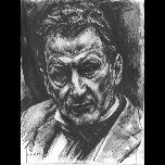 LF at 64 - 2002 - Pencil and wash on paper - 41cm x 30cm 