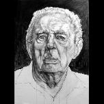 Pre-study for painting - 'Fred surviving Freud' - 2011 - Pencil & wash on canvas panel