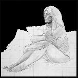 Study for painting � 'Night Falls' - 2013 - Pencil  on canvas  - 80cm x 80cm