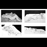 Study For Paintings x 4 - 2014 - Pencil & wash on canvas - various