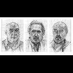 Studies for - 'In The Painter's Chair'   (triptych) - 2016 - Pencil on canvas panels - 60 x 40cm  each panel