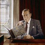 Cyril Morgan OBE (commission) - 1984 - Oil on Canvas - 82cm square 