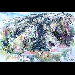 Cliffs -Ixia - 1991 - Watercolour on paper - 30cm x 42cm 