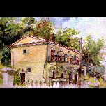Opposite Appartments -Corfu - 1991 - Watercolour on paper - 26cm x 36cm 