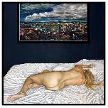 Night Flight Home #2 - 2014 - Oil and Acrylic on canvas - 100 x 100cm