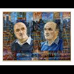 Nick Crossing The Hudson - 2017 - Oil & Acrylic on Canvas Panels - 97 x 133cm framed