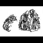 Lizards and Leopards - 1971 - Pen and ink - 30cm x 40cm 